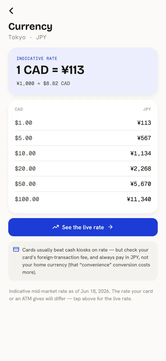 Currency converter screen